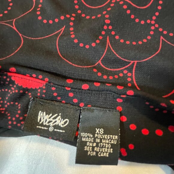 Vintage Mossimo Halter Dress In Red & Black Floral Print XS 100% Polyester - Picture 5 of 7